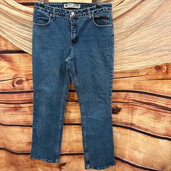 Harley-Davidson Denim - Harley Davidson Bootcut Medium Wash Mid Rise Denim Riding Jeans Womens 12